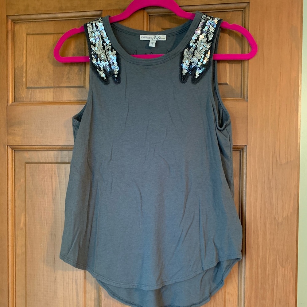 express tank top with sequin back detail